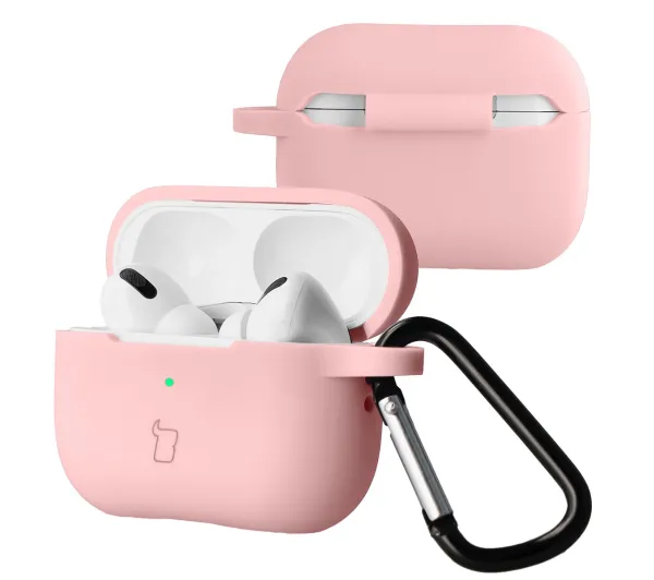 Bizon Case Headphone Silicone do AirPods Pro 2 Jasnoróżowy