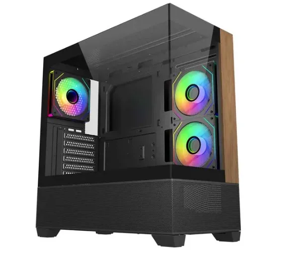Cooler Master Elite 690 Wood Czarno-brązowy