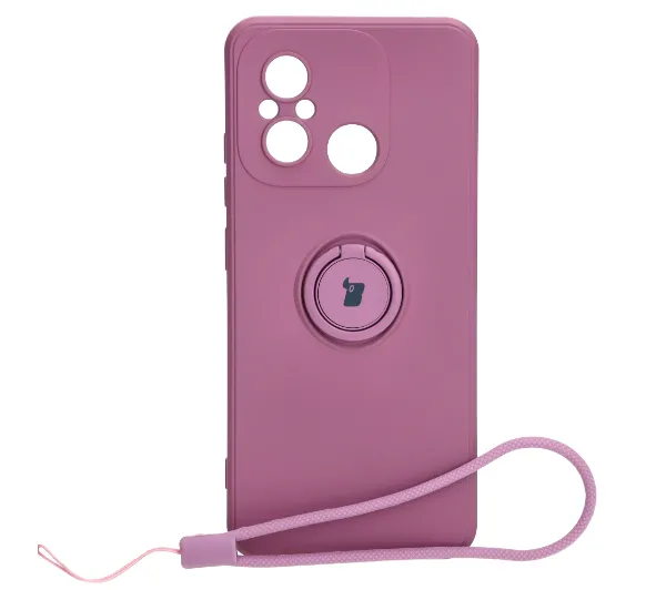 Bizon Silicone Ring Sq do Xiaomi Redmi 12C Ciemnofioletowy