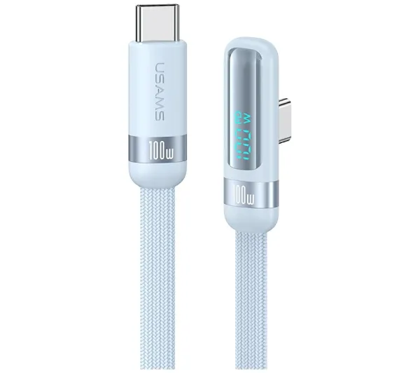 Kabel USB-C - USB-C USAMS US-SJ653 100W 1.2 m Niebieski