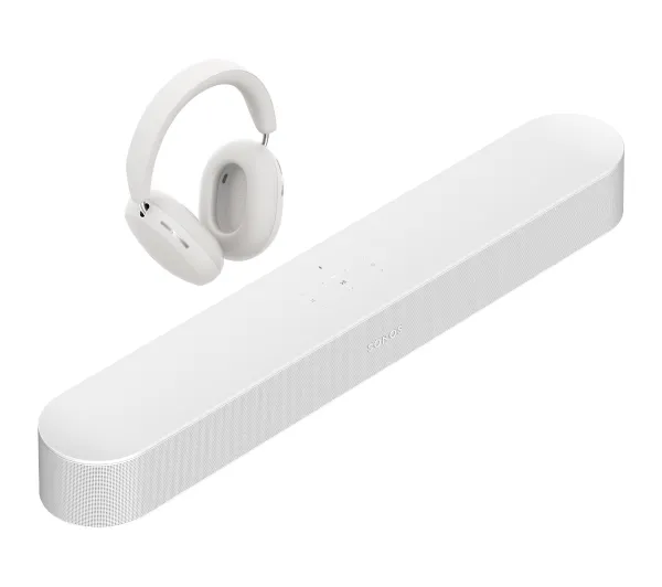 Sonos Beam Gen2 4.1 Wi-Fi AirPlay Dolby Atmos + Słuchawki bezprzewodowe Sonos Ace Biały
