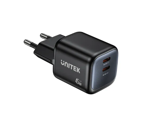 Unitek P1129ABK01-EU GaN 2x USB-C 45W Czarny