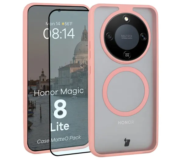 Bizon MatteO Pack do Honor Magic8 Lite Jasnoróżowy