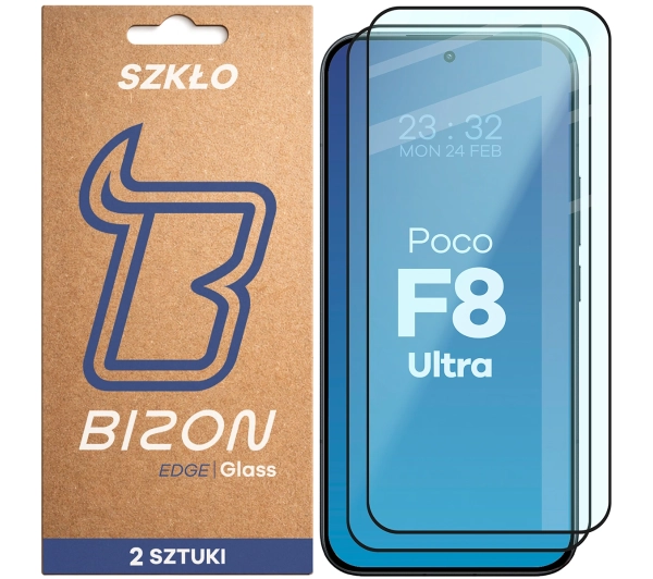 Bizon z ramką Glass Edge Duo do Xiaomi POCO F8 Ultra 2 sztuki