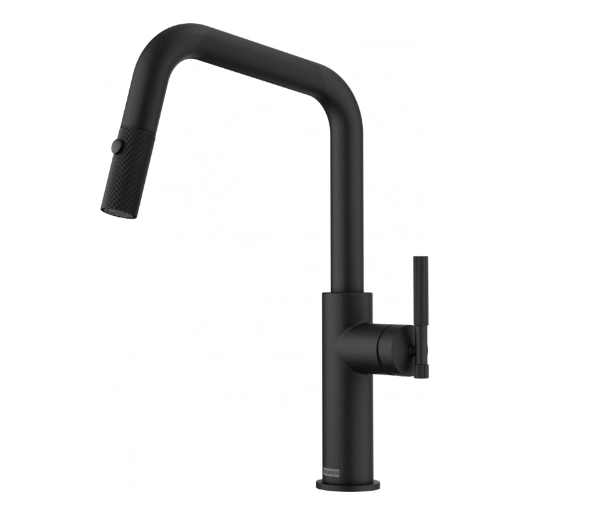 Baterie kuchenne - Franke Maris Stripes U pull-out Czarny mat Mosiądz