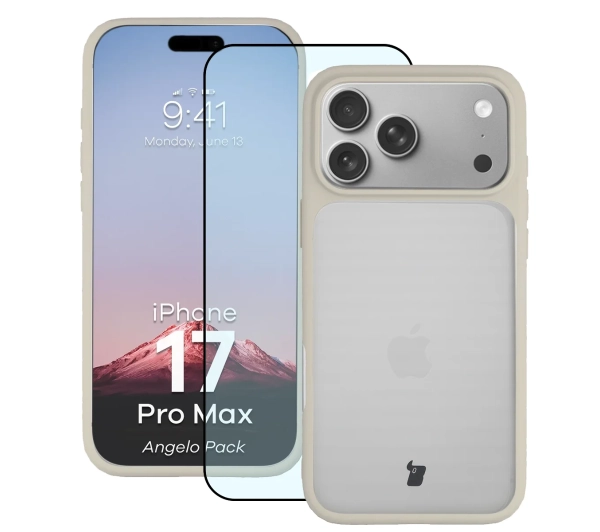 Bizon Angelo Pack do iPhone 17 Pro Max Beżowy