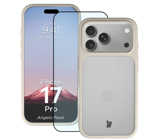 Bizon Angelo Pack do iPhone 17 Pro Beżowy