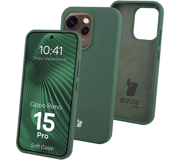 Bizon Soft Case do Oppo Reno 15 Pro Ciemnozielony