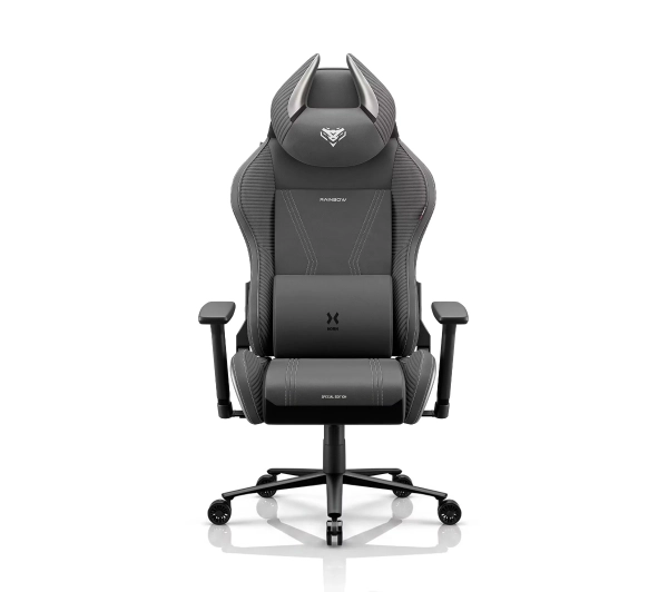 Diablo Chairs X-Horn 2.0 Normal Size Rainbow Grey Gamingowy do 140kg Tkanina Szary