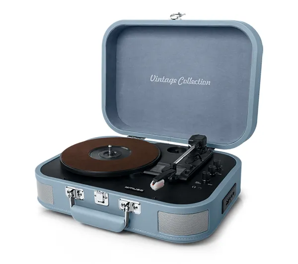 Gramofon Vintage Muse Głośniki Stereo Przenośny 33/45/78 Rpm Bluetooth Usb