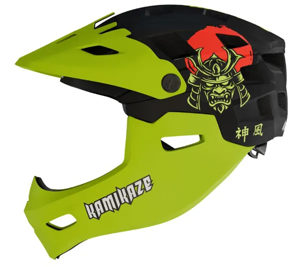 Kamikaze RONIN Helmet Green SAMURAI S Czarno-zielony