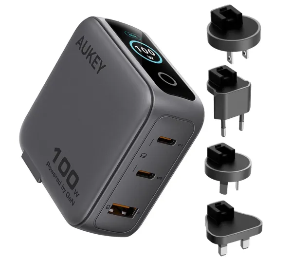 Aukey PA-B9U USB-A 2x USB-C 100W Szary
