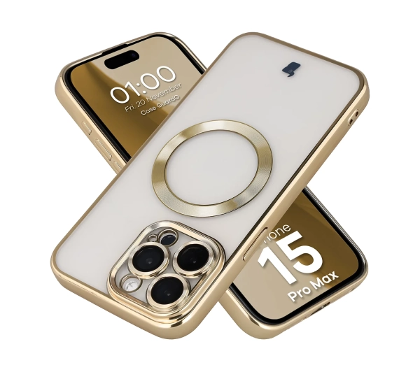 Bizon Case GuardO do iPhone 15 Pro Max Złoty
