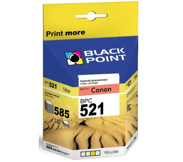 Black Point BPC521Y (zamiennik CLI-521Y) Żółty 8 ml