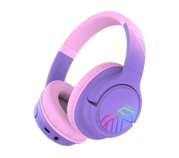 PowerLocus Bobo Nauszne Dla Dzieci Bluetooth 5.3 Różowo-fioletowy
