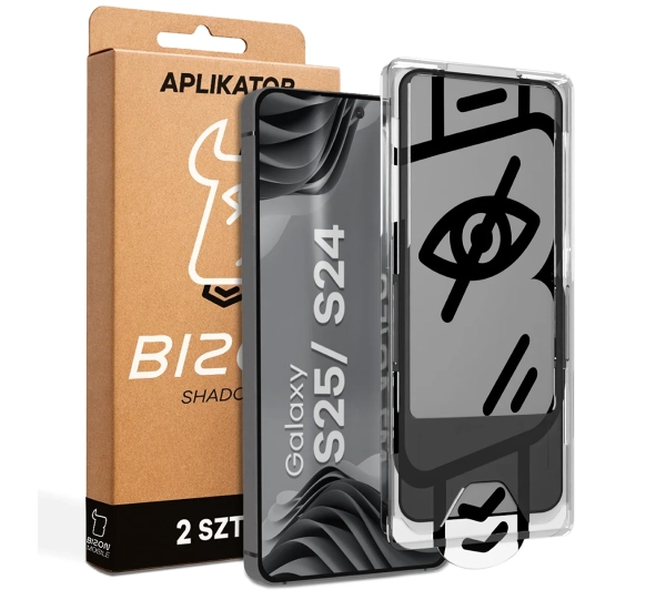 Bizon prywatyzujące z ramką montażową Glass Aplikator Shadow do Galaxy S25 / S24 2 zestawy