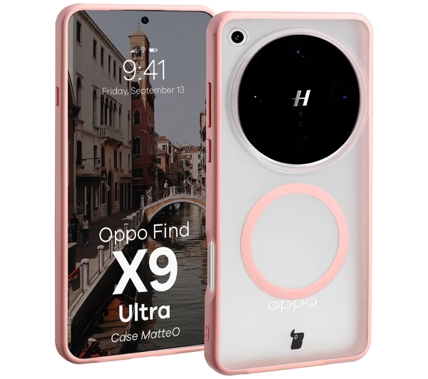 Bizon Case MatteO do Oppo Find X9 Ultra Jasnoróżowy
