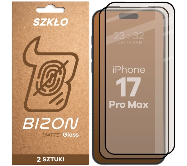 Bizon matowe Glass Matte Duo do iPhone 17 Pro Max 2 sztuki