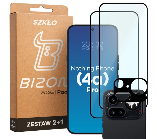 Bizon 2x Szkło + szybka na aparat Glass Edge Pack do Nothing Phone 4a Pro