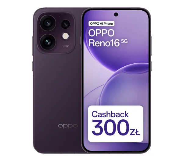 OPPO Reno16 5G 8/256GB Funkcje AI 6,32" 120Hz 50Mpix Fioletowy
