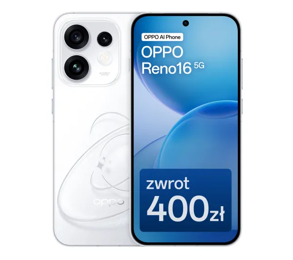 OPPO Reno16 5G 8/512GB Funkcje AI 6,32" 120Hz 50Mpix Biały