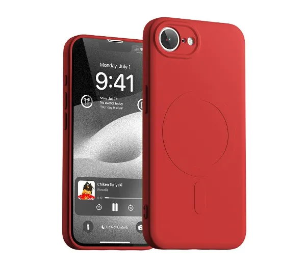 Mercury Semi-Silicone MagSafe do iPhone 16e / 17e Czerwony