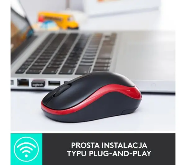 Logitech M185 Czarno-czerwony