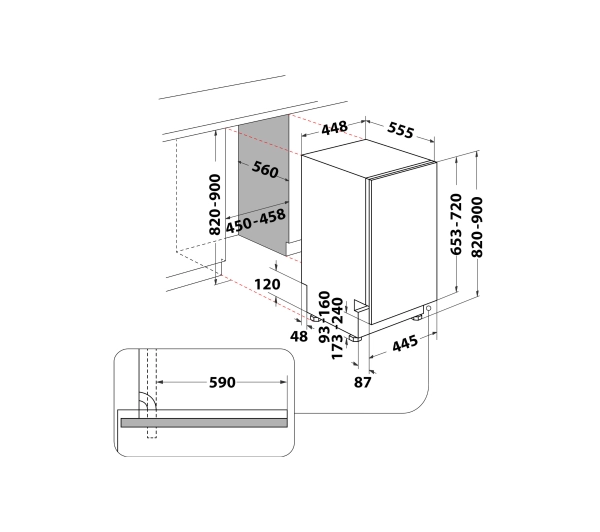 Whirlpool WSIO 3T125 6PE X 44,8cm Automatyczne otwieranie drzwi - Kup na Raty - RRSO 0%