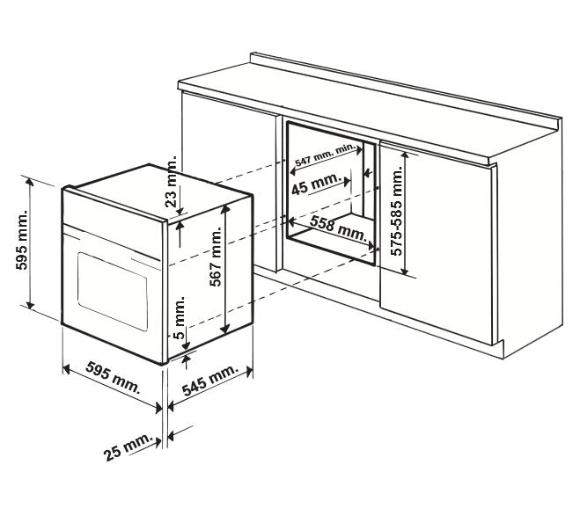 Размер духового шкафа занусси