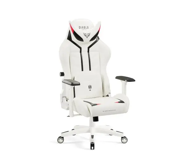 Diablo Chairs X-Ray 2.0 King Size Gamingowy do 160kg Skóra ECO Biało-czarny - Kup na Raty - RRSO 0%