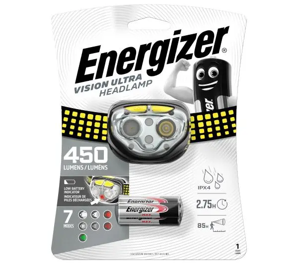 Energizer Latarka czołowa VISION ULTRA 450 lumenów 50h pracy na baterii