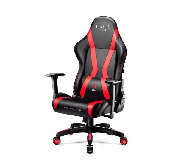 Diablo Chairs X-Horn 2.0 Normal Size Gamingowy do 160kg Skóra ECO Czarno-czerwony - Kup na Raty - RRSO 0%