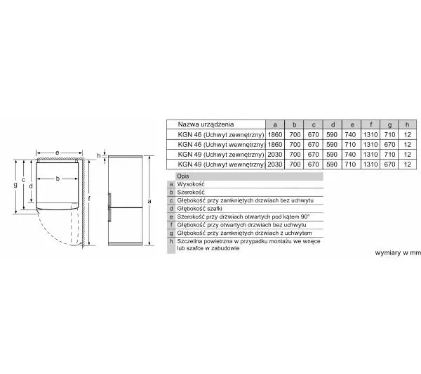 Bosch Serie 4 KGN49XIEA Pełny No Frost 203cm Szuflada z kontrolą wilgotności Srebrny - DRUGI -30%, ALBO 5-TY ZA 1ZŁ - Kup na Raty - RRSO 0%