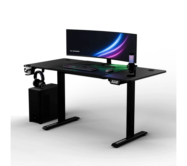Biurka gamingowe - Ultradesk LEVEL V2 140cm Regulacja wysokości Czarno-zielony