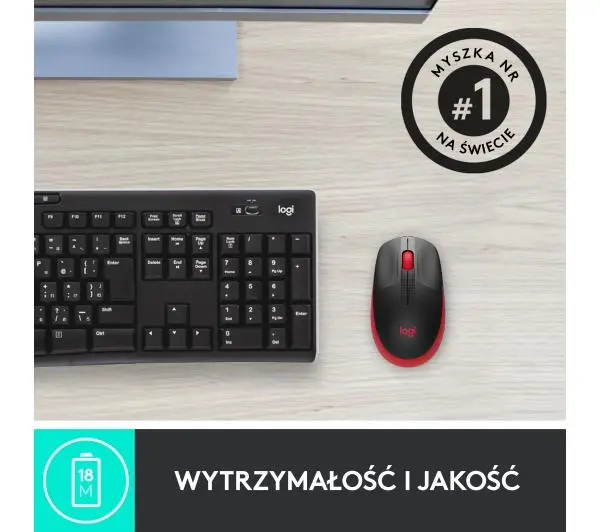 Logitech M190 Czarno-czerwony