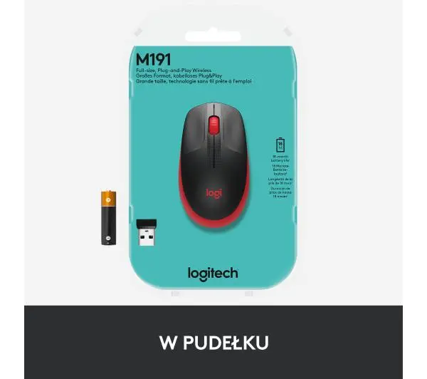 Logitech M190 Czarno-czerwony