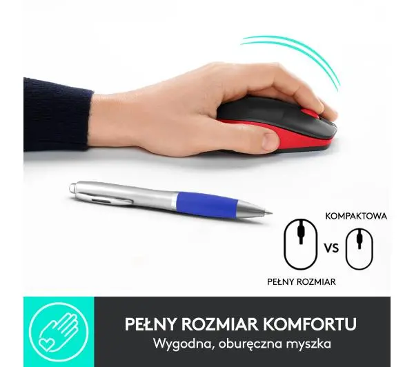 Logitech M190 Czarno-czerwony