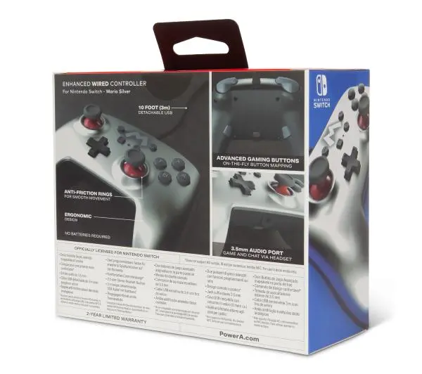 PowerA Enhanced Mario Silver do Nintendo Switch Przewodowy