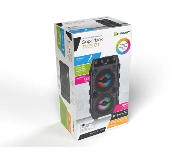 Tracer Superbox TWS Bluetooth 10W Czarny
