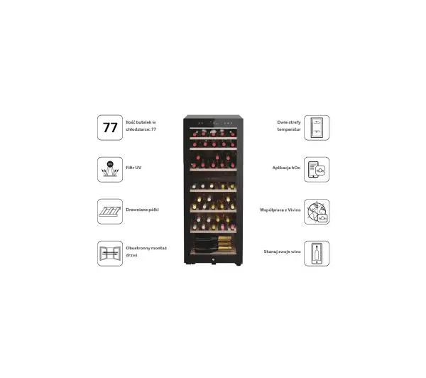 Haier HWS77GDAU1 77 miejsc na butelki - DRUGI -30%, ALBO 5-TY ZA 1ZŁ - Kup na Raty - RRSO 0%
