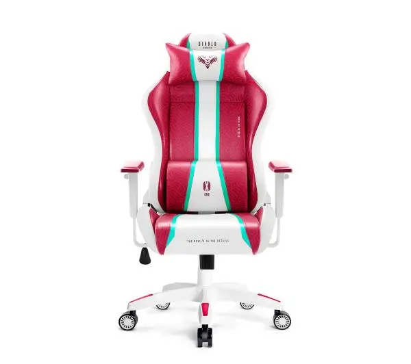Diablo Chairs X-One 2.0 Normal Size Gamingowy do 136kg Skóra ECO Tkanina Biało-czerwony