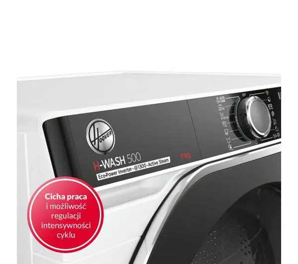 Hoover H-Wash 500 HWP4 37AMBC/1-S Slim 7kg 1300obr/min Zdalne sterowanie - DRUGI -30%, ALBO 5-TY ZA 1ZŁ - Kup na Raty - RRSO 0%