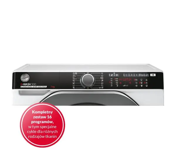 Hoover H-Wash 500 HWP4 37AMBC/1-S Slim 7kg 1300obr/min Zdalne sterowanie - DRUGI -30%, ALBO 5-TY ZA 1ZŁ - Kup na Raty - RRSO 0%