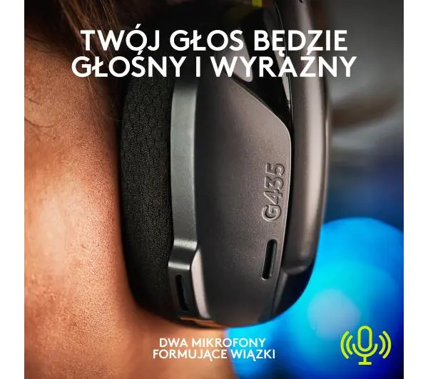 Logitech G435 Lightspeed Nauszne Czarny