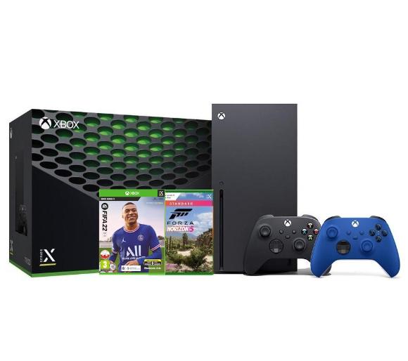 konsola Xbox Series X Xbox Series X + Forza Horizon 5 +FIFA 22 + dodatkowy pad (niebieski)