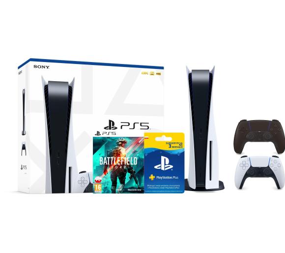 konsola PlayStation 5 Sony PlayStation 5 + Battlefield 2042 + subskrypcja PS Plus 3 m-ce + dodatkowy pad (czarny)