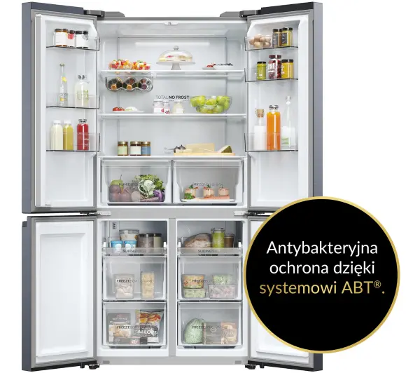 Haier Seria 5 HCR5919ENMB Pełny No Frost 190cm Szuflada z kontrolą wilgotności Grafitowy - Kup na Raty - RRSO 0%
