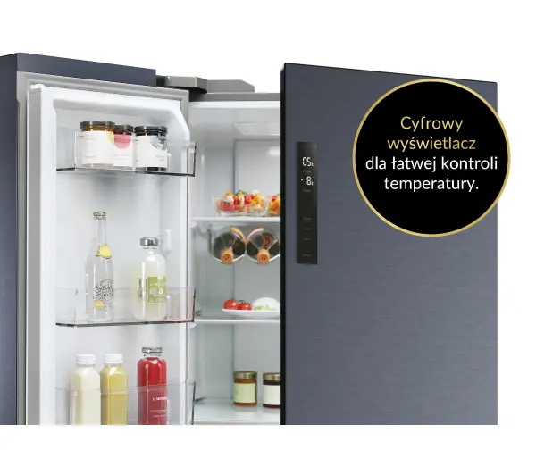Haier Seria 5 HCR5919ENMB Pełny No Frost 190cm Szuflada z kontrolą wilgotności Grafitowy - Kup na Raty - RRSO 0%