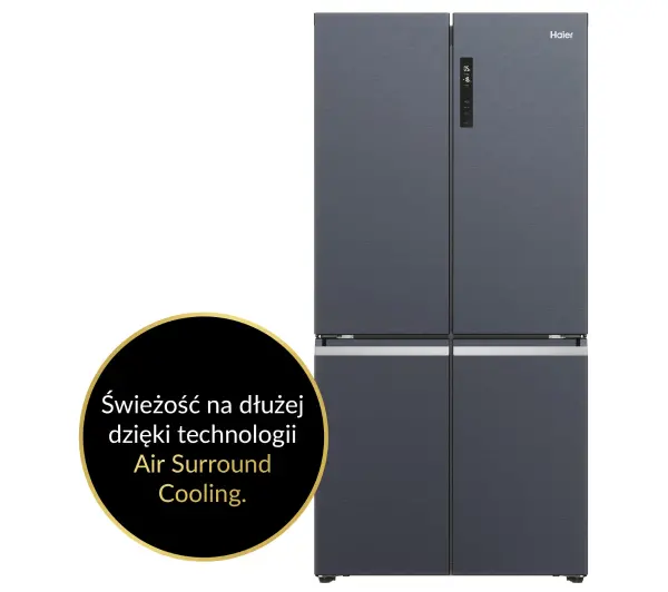 Haier Seria 5 HCR5919ENMB Pełny No Frost 190cm Szuflada z kontrolą wilgotności Grafitowy - Kup na Raty - RRSO 0%