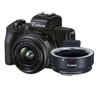 bezlusterkowiec Canon EOS M50 II + M15-45mm S + adapter EF-EOS M